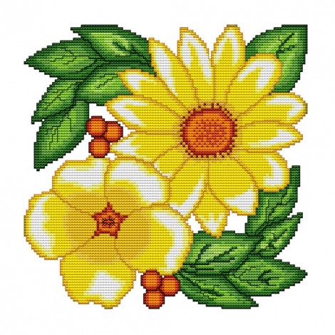 Cross Stitch - Flower(27*27cm)