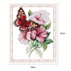 14ct Stamped Cross Stitch - Butterfly Flower(28*35cm)